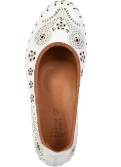 Hot ELENA EDEN , sommerliche Damen-Ballerinas, Weite G, mit herausnehmbarem Fußbett WEISS