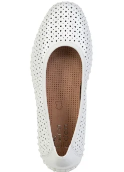 Sale ELENA EDEN , sommerliche Damen-Ballerinas, Weite G, mit herausnehmbarem Fußbett WEISS