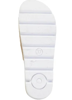 Best ELENA EDEN , sommerliche Damen-Pantoletten, aus Leder BEIGE