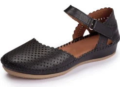 Outlet ELENA EDEN , sommerliche Damen-Sandalen, Weite G, aus Leder SCHWARZ