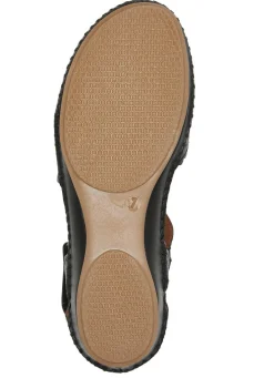 Outlet ELENA EDEN , sommerliche Damen-Sandalen, Weite G, aus Leder SCHWARZ
