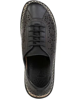 Outlet ELENA EDEN , sommerliche Damen-Schnürschuhe, Weite H, mit herausnehmbarem Fußbett SCHWARZ