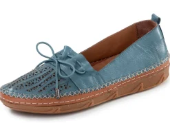 ELENA EDEN , sommerliche Damen-Slipper, Weite G, aus Leder JEANS
