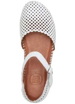 Outlet ELENA EDEN , sommerliche Damen-Sandalen, Weite G, aus Leder WEISS