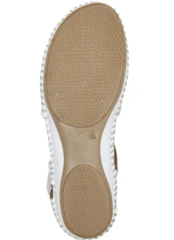 Outlet ELENA EDEN , sommerliche Damen-Sandalen, Weite G, aus Leder WEISS