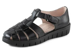 Hot ELENA EDEN , sommerliche Damen-Slipper, Weite H, mit herausnehmbarem Fußbett SCHWARZ