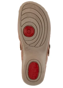 Discount ELENA EDEN , sommerliche Damen-Clogs, Weite G, mit verstellbarer Schließe COGNAC