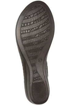 Clearance ELENA EDEN , sommerliche Damen-Sandaletten, Weite G, aus Leder SCHWARZ