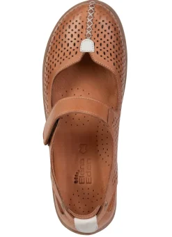 Discount ELENA EDEN , sommerliche Damen-Slipper, Weite G, mit herausnehmbarem Fußbett COGNAC