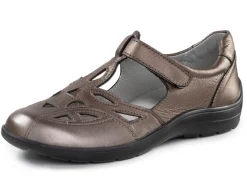 ELENA EDEN , sommerliche Damen-Slipper, Weite H, mit herausnehmbarem Fußbett BRONZE