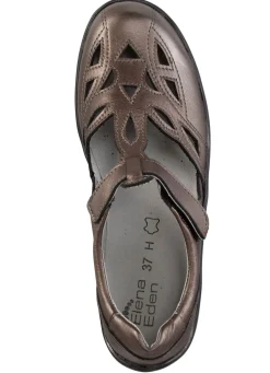 ELENA EDEN , sommerliche Damen-Slipper, Weite H, mit herausnehmbarem Fußbett BRONZE