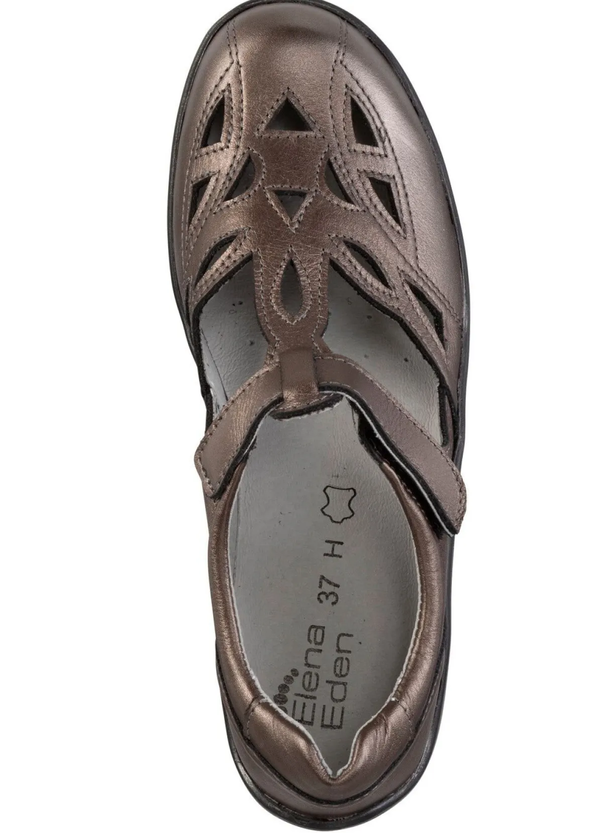 ELENA EDEN , sommerliche Damen-Slipper, Weite H, mit herausnehmbarem Fußbett BRONZE