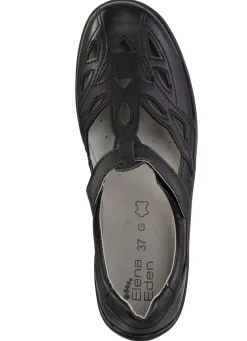 Best ELENA EDEN , sommerliche Damen-Slipper, Weite H, mit herausnehmbarem Fußbett SCHWARZ