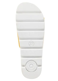 Outlet ELENA EDEN , sommerliche Damen-Pantoletten, aus Leder GELB