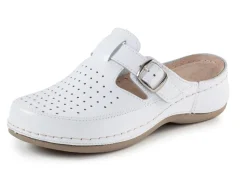 ELENA EDEN , sommerliche Damen-Clogs, Weite G, mit verstellbarer Schließe WEISS
