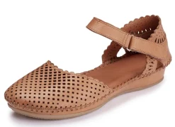 Online ELENA EDEN , sommerliche Damen-Sandalen, Weite G, aus Leder COGNAC