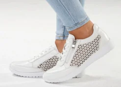 Sale ELENA EDEN , sommerliche Damen-Sneaker, Weite G, mit herausnehmbarem Fußbett NATURWEISS