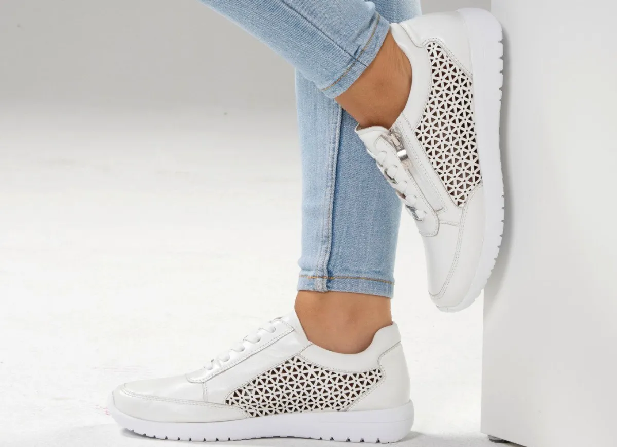 Sale ELENA EDEN , sommerliche Damen-Sneaker, Weite G, mit herausnehmbarem Fußbett NATURWEISS