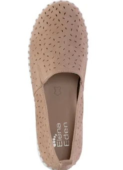 Hot ELENA EDEN , sommerliche Damen-Slipper, Weite H, mit herausnehmbarem Fußbett TAUPE