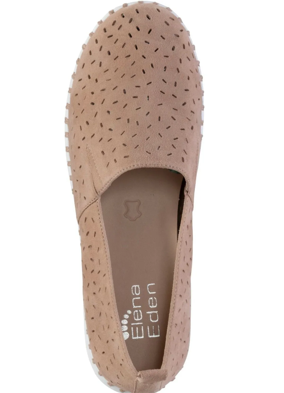 Hot ELENA EDEN , sommerliche Damen-Slipper, Weite H, mit herausnehmbarem Fußbett TAUPE