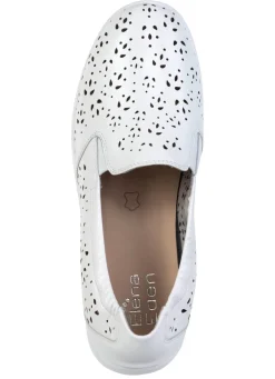 Best ELENA EDEN , sommerliche Damen-Slipper, Weite G, mit herausnehmbarem Fußbett WEISS