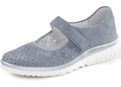 Discount ELENA EDEN Spangenschuh aus Veloursleder mit luftigen Durchbrüchen BLEU