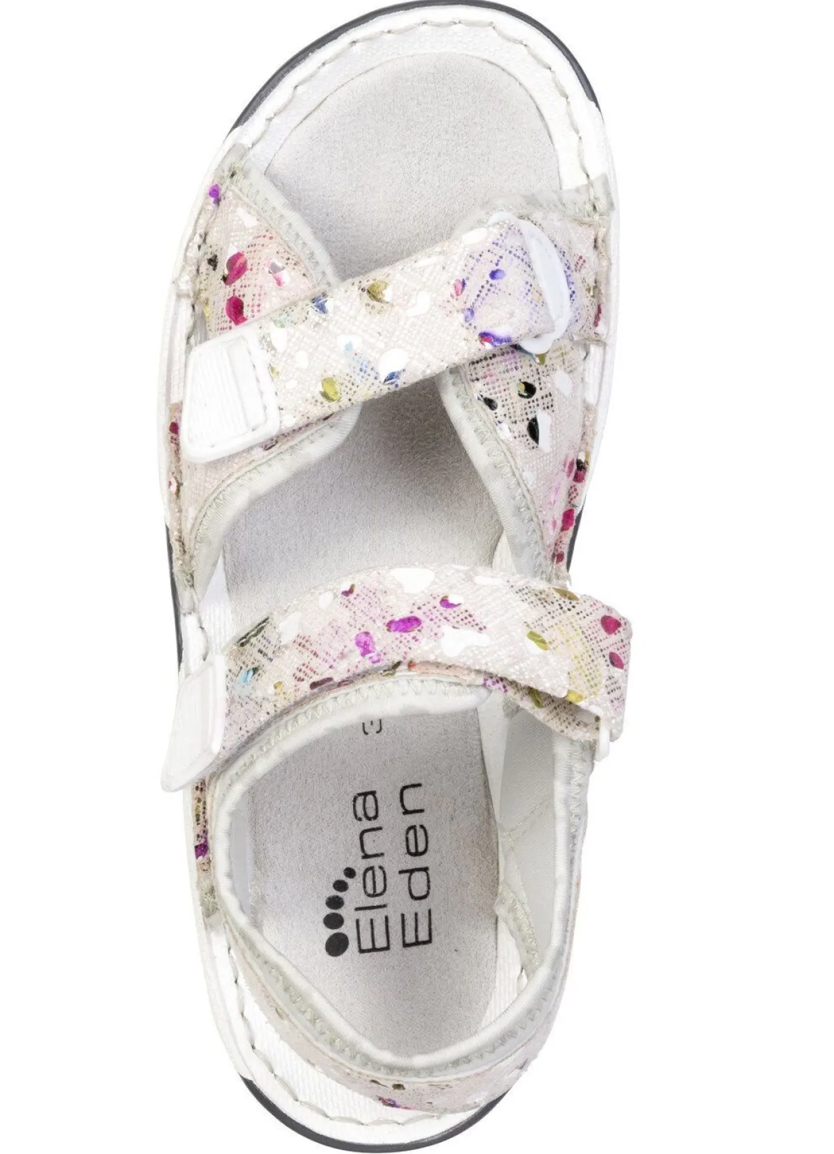 Hot ELENA EDEN , sportliche Damen-Sandalen, Weite G, mit Klettverschluss ECRU-BUNT