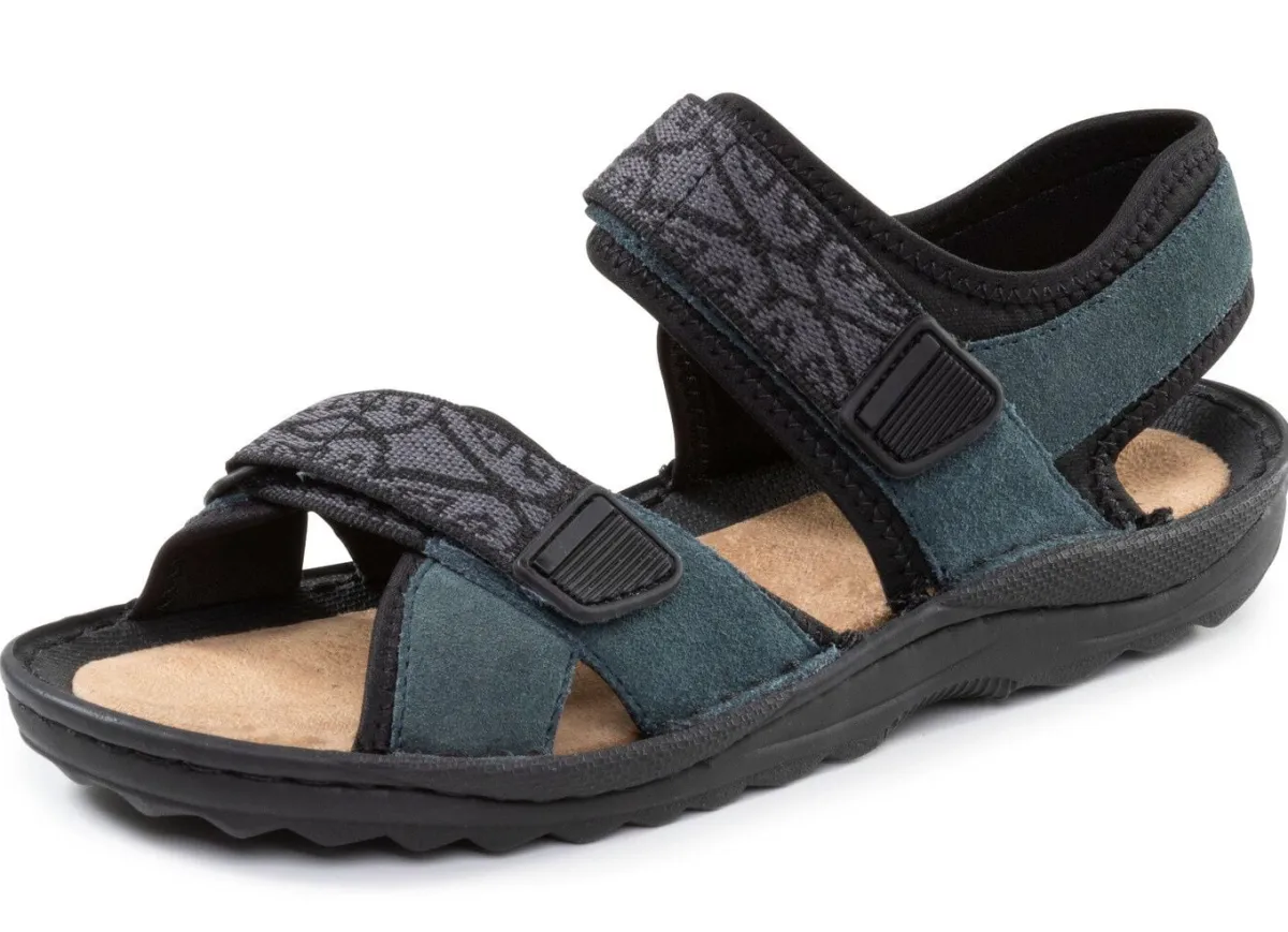 New ELENA EDEN , sportliche Damen-Sandalen, Weite G, mit Klettverschluss DUNKELBLAU