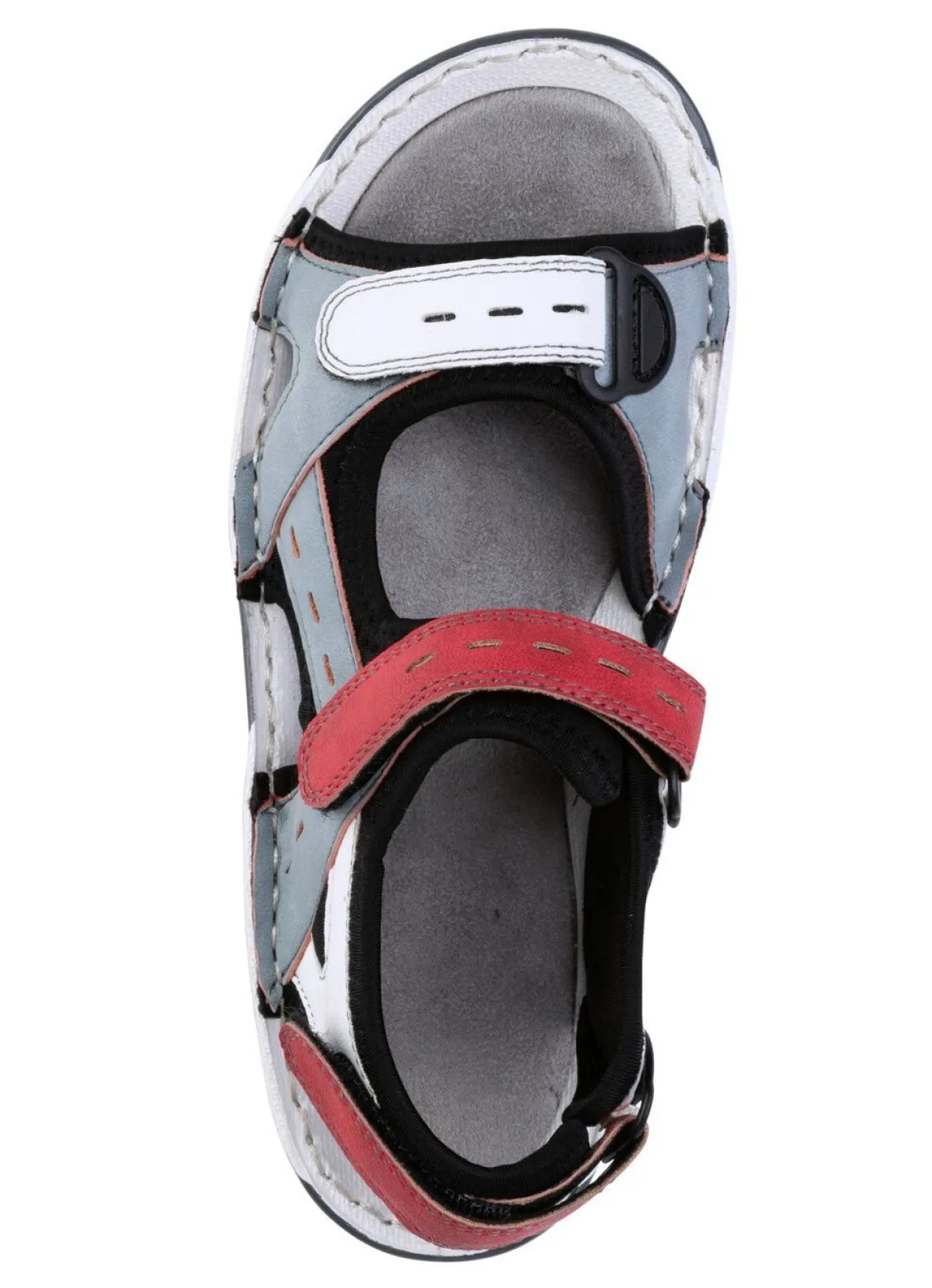 New ELENA EDEN , sportliche Damen-Trekkingsandalen, Weite G, mit Klettverschluss BLEU-WEISS-ROT