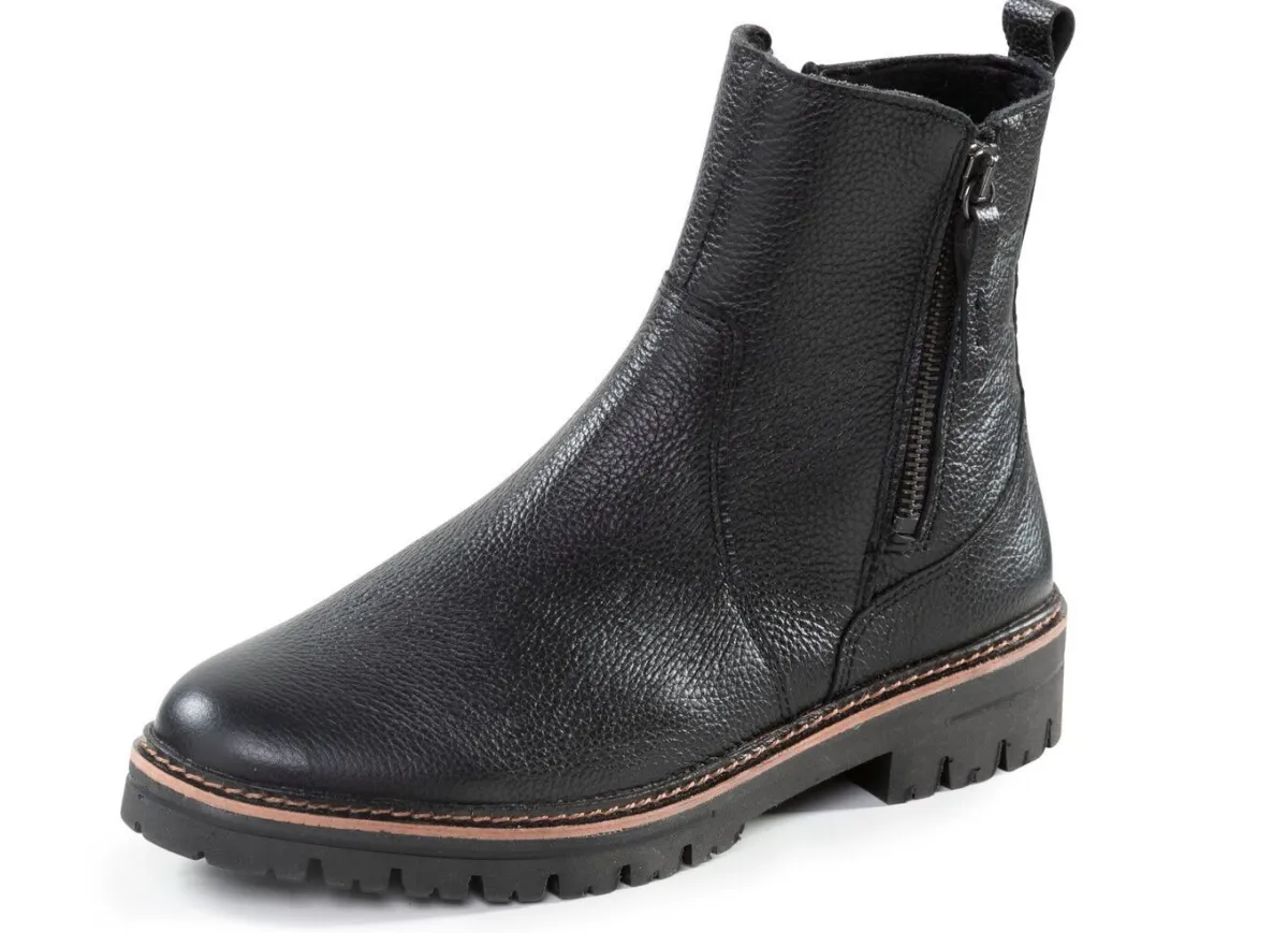 ELENA EDEN Stiefelette aus Veloursleder SCHWARZ