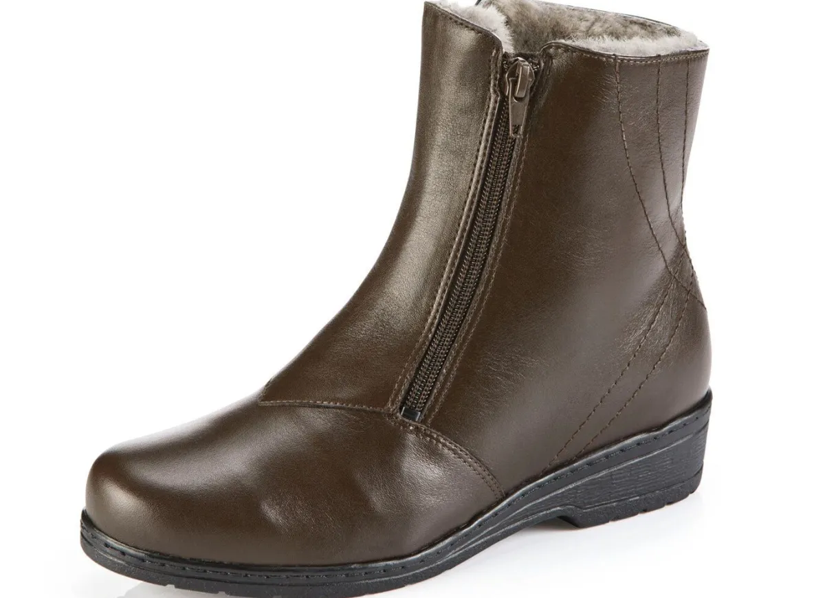 Outlet ELENA EDEN Stiefelette aus weichem Nappaleder MOKKA