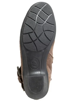 Clearance ELENA EDEN Stiefelette mit flotter Raffung und Zier-Schließe TAUPE