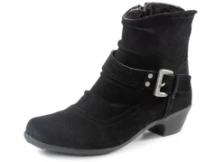 Best ELENA EDEN Stiefelette mit flotter Raffung und Zier-Schließe SCHWARZ