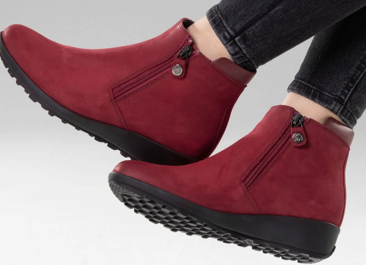 Best BADER ELENA EDEN Stiefelette mit Nappaleder-Besatz RUBINROT