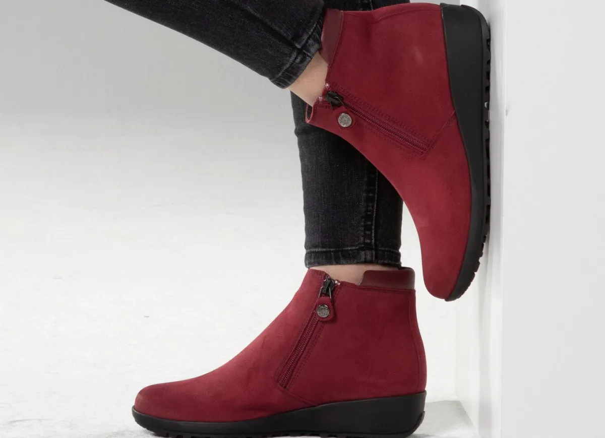 Best BADER ELENA EDEN Stiefelette mit Nappaleder-Besatz RUBINROT