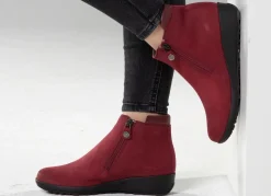 Best BADER ELENA EDEN Stiefelette mit Nappaleder-Besatz RUBINROT