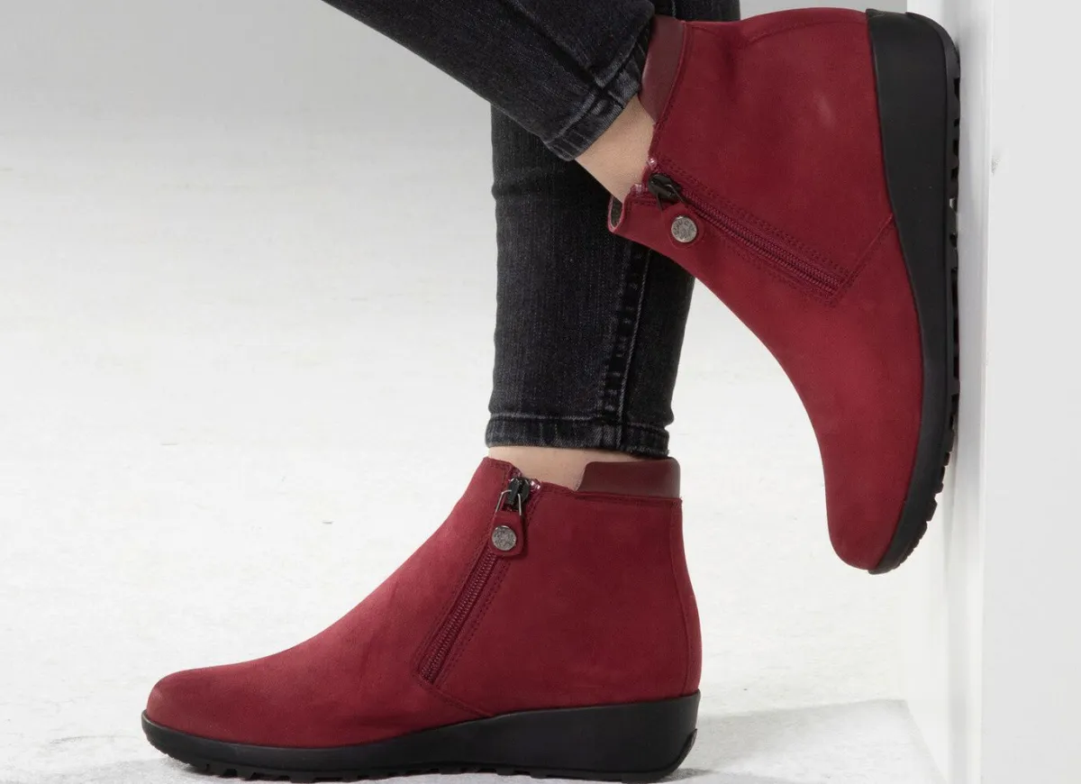 Best BADER ELENA EDEN Stiefelette mit Nappaleder-Besatz RUBINROT