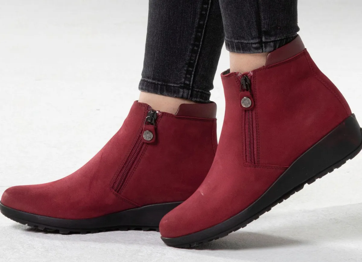 Best BADER ELENA EDEN Stiefelette mit Nappaleder-Besatz RUBINROT
