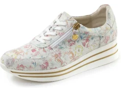 New ELENA EDEN , stilvolle Damen-Sneaker, Weite G, mit herausnehmbarem Fußbett ECRU-BUNT