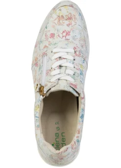 New ELENA EDEN , stilvolle Damen-Sneaker, Weite G, mit herausnehmbarem Fußbett ECRU-BUNT