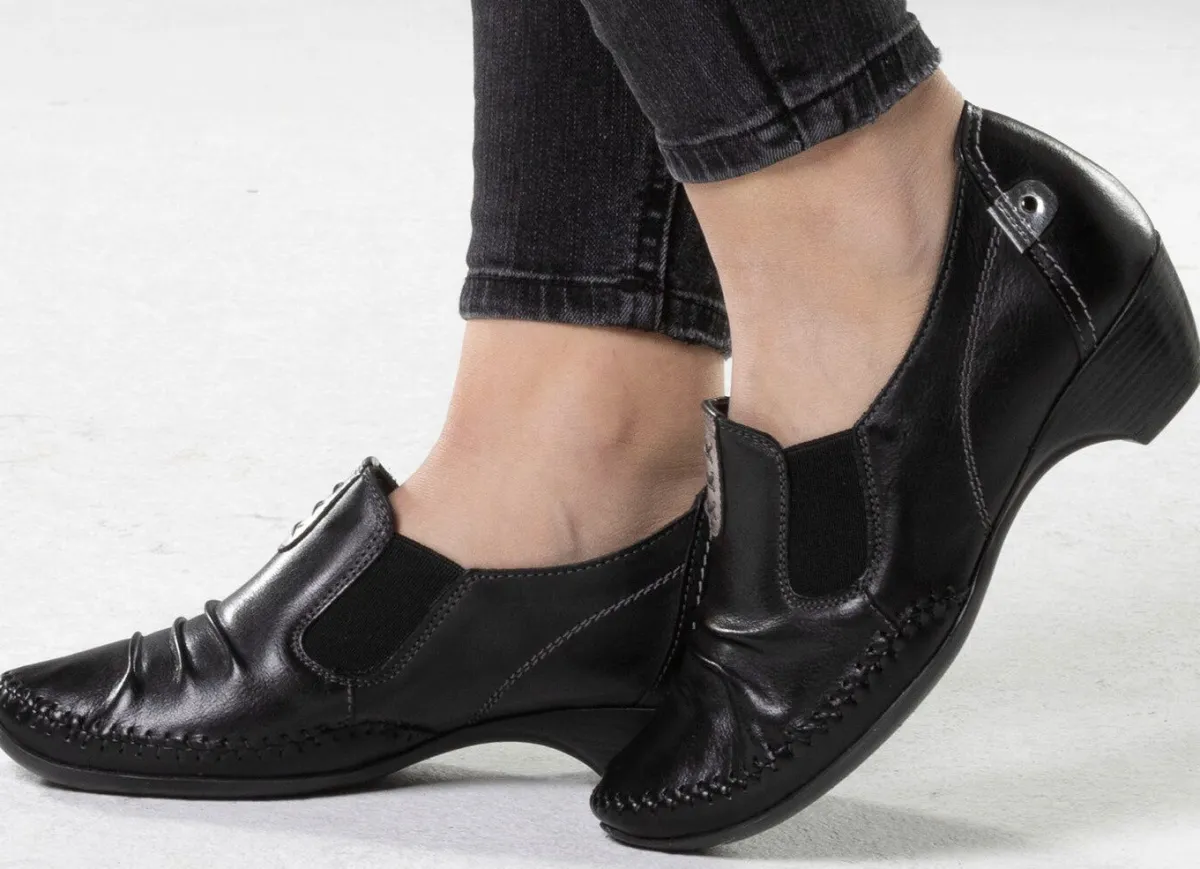 Sale ELENA EDEN , stilvolle Damen-Pumps, Weite G, mit herausnehmbares Fußbett SCHWARZ