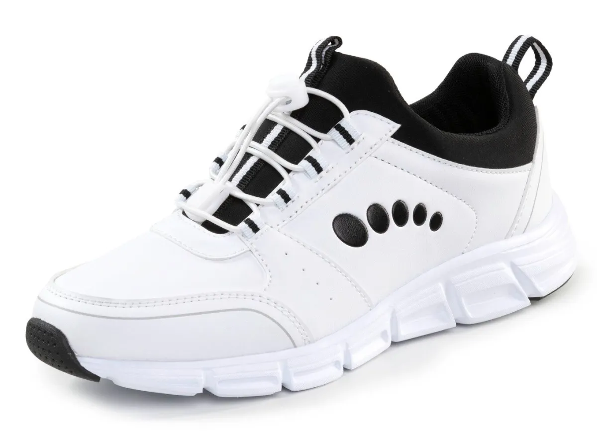 New ELENA EDEN , stylische Damen-Sneaker, mit herausnehmbarem Fußbett WEISS-SCHWARZ