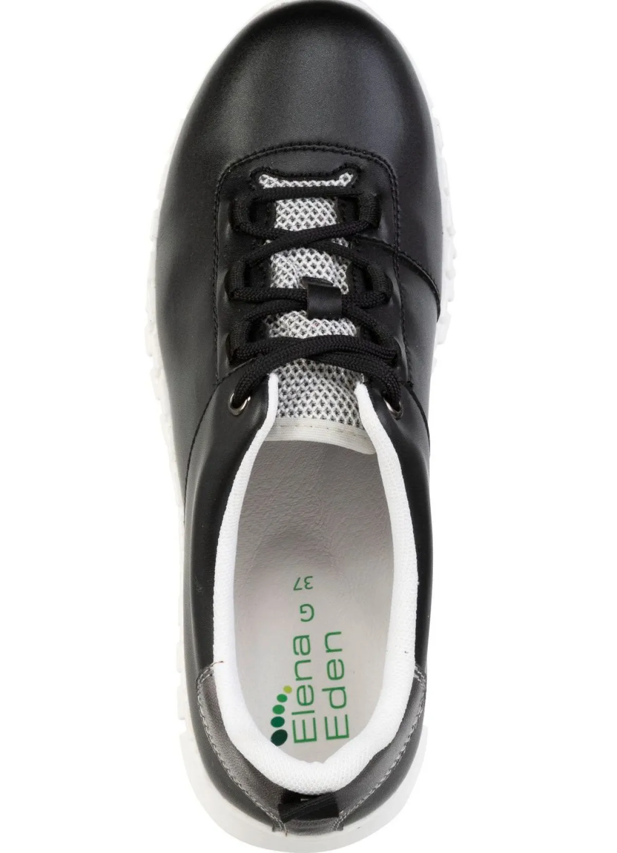 Discount ELENA EDEN , stylische Damen-Sneaker, Weite G, mit herausnehmbarem Fußbett SCHWARZ-ALTSILBER