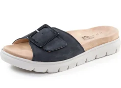 Outlet ELENA EDEN , stylische Damen-Pantoletten, Weite H, mit herausnehmbarem Fußbett DUNKELBLAU