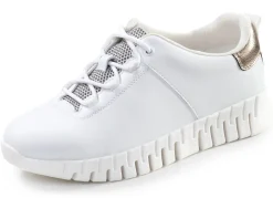 Sale ELENA EDEN , stylische Damen-Sneaker, Weite G, mit herausnehmbarem Fußbett WEISS-BRONZE
