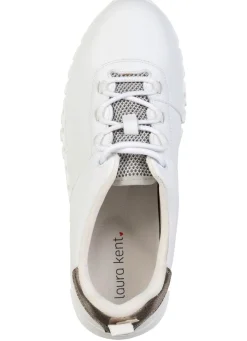 Sale ELENA EDEN , stylische Damen-Sneaker, Weite G, mit herausnehmbarem Fußbett WEISS-BRONZE