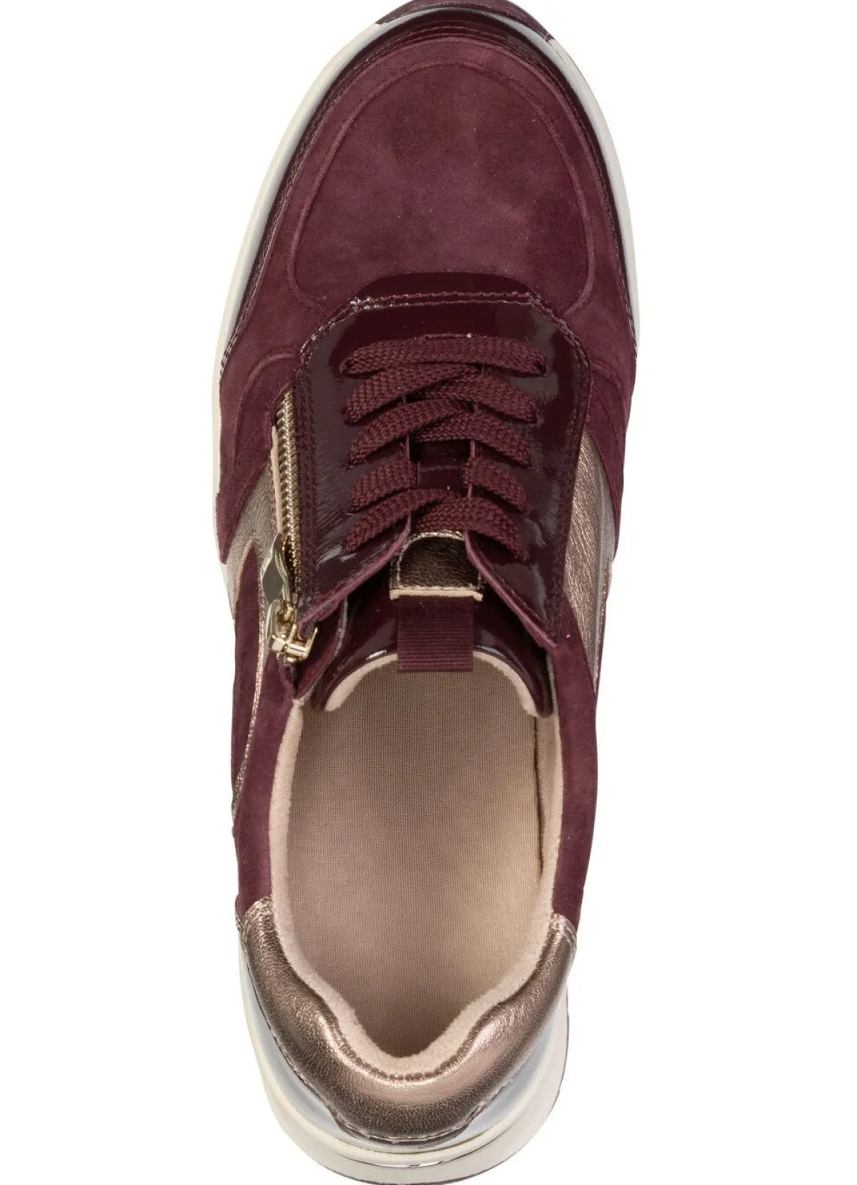 Clearance BADER ELENA EDEN, sytlische Damen-Sneaker, Weite H, mit herausnehmbarem Fußbett BORDEAUX-BRONZE