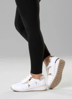 Hot BADER ELENA EDEN, sytlische Damen-Sneaker, Weite H, mit herausnehmbarem Fußbett WEISS-GOLD