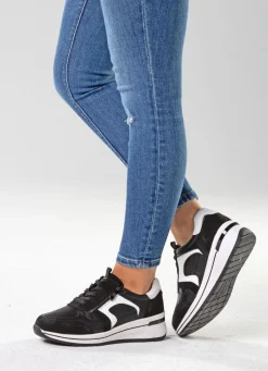 Discount BADER ELENA EDEN, sytlische Damen-Sneaker, Weite H, mit herausnehmbarem Fußbett SCHWARZ-WEISS