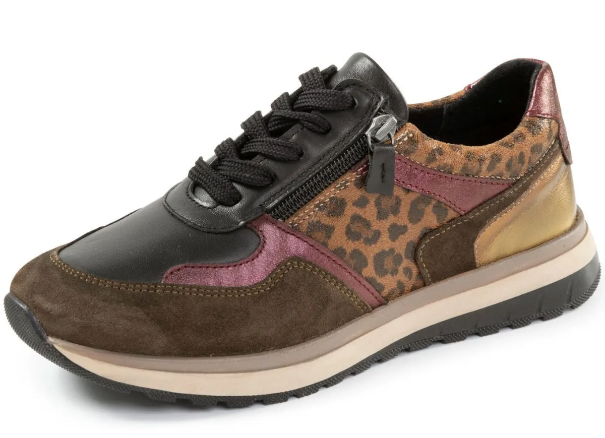 Hot ELENA EDEN , trendige Damen-Sneaker, Weite H, mit herausnehmbarem Fußbett BRAUN-BUNT